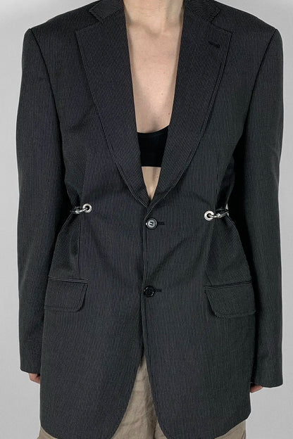 Pinstripe Carabiner Blazer