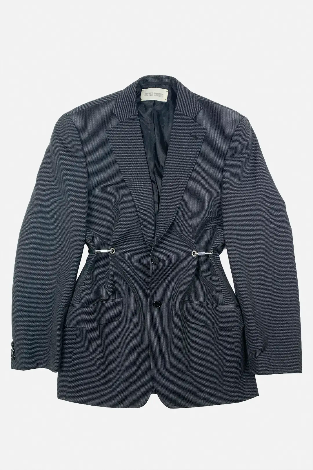 Pinstripe Carabiner Blazer
