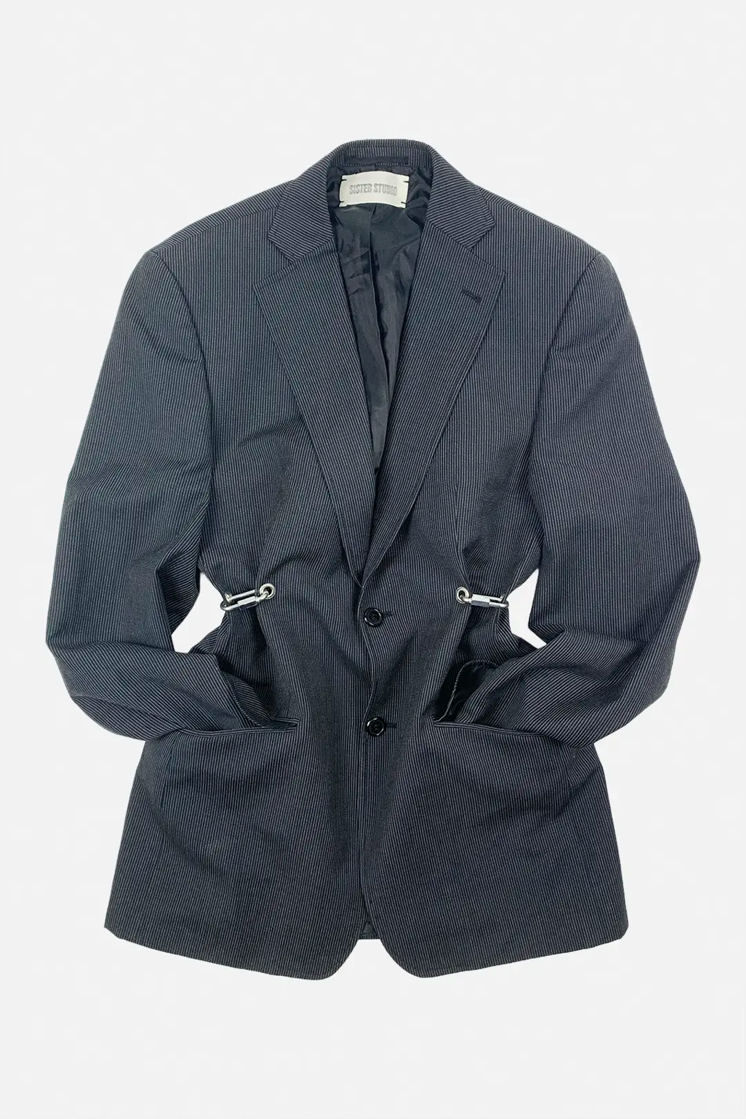 Pinstripe Carabiner Blazer