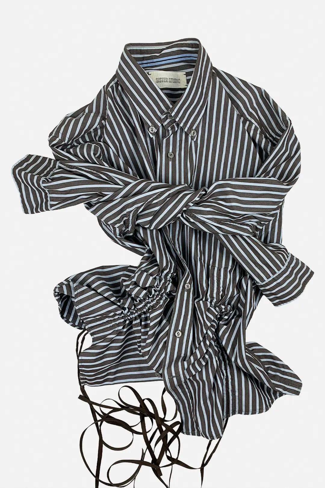 Pinstripe Ruched Shirt