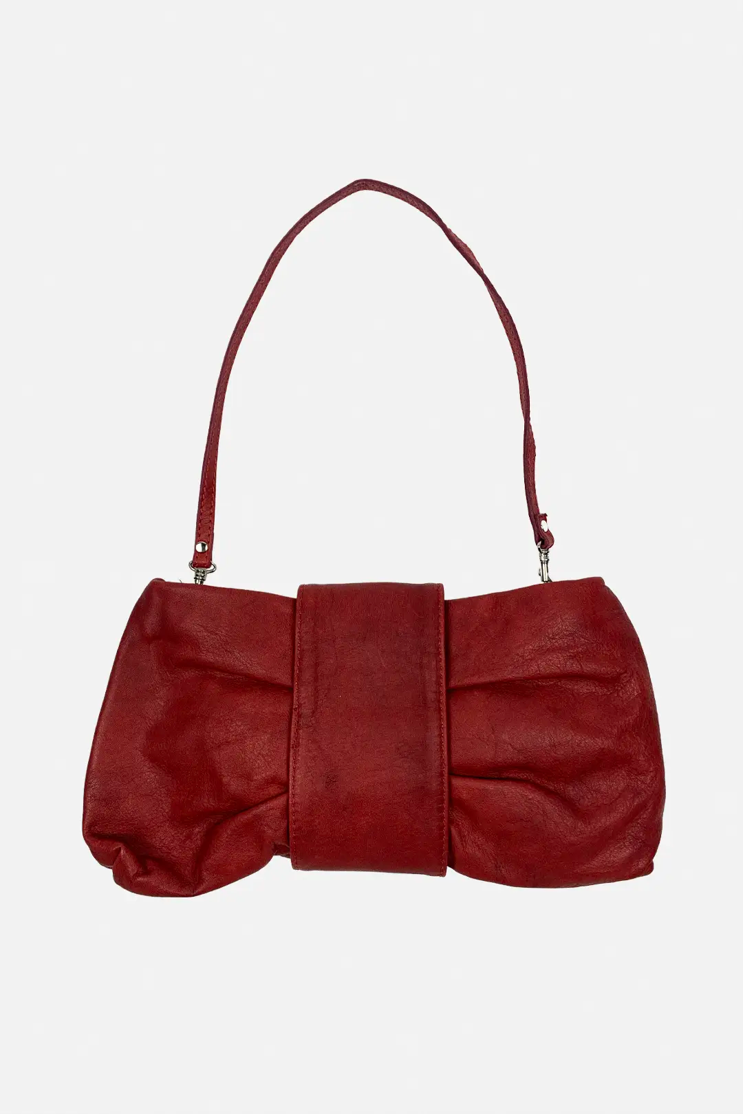 Red Pierced Leather Bag