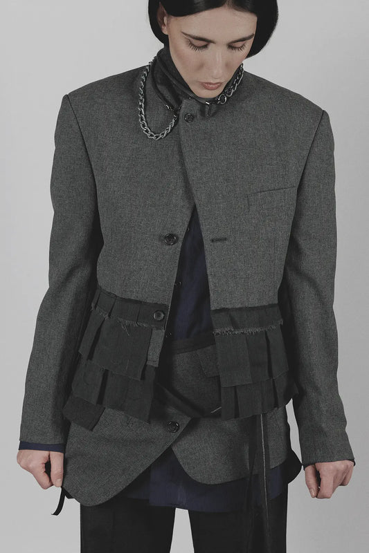 Charcoal Pleat Blazer