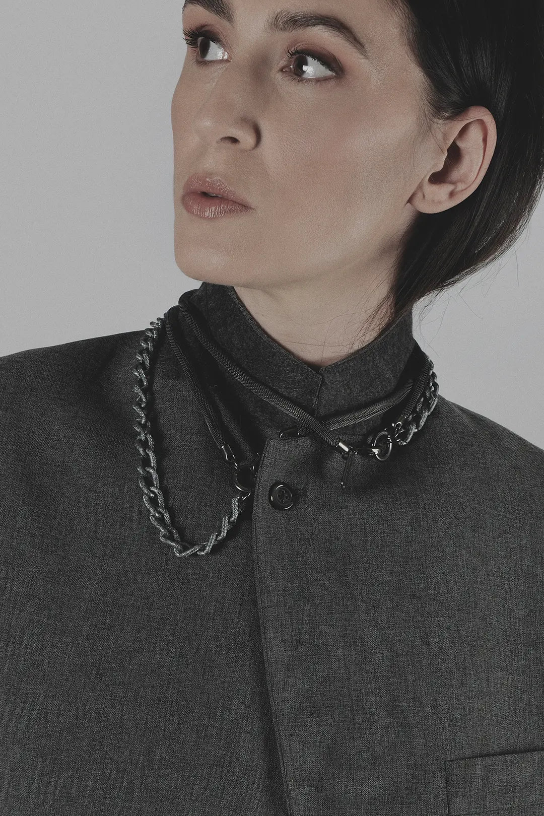 Charcoal Pleat Blazer