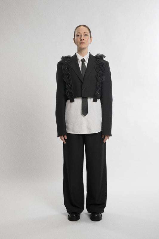 Floral Appliqué Blazer