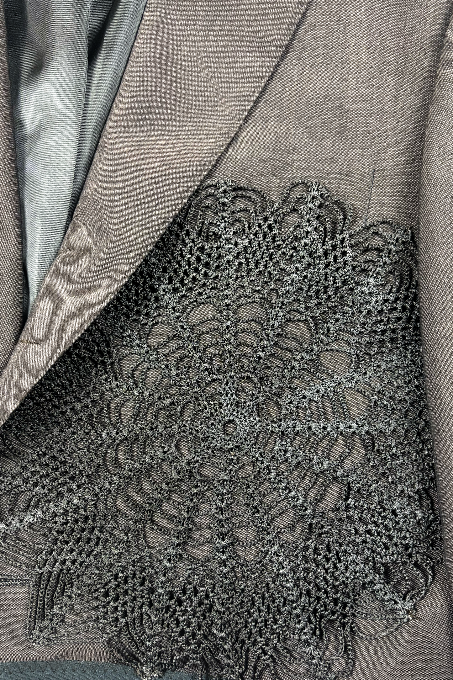 Crochet Appliqué Blazer