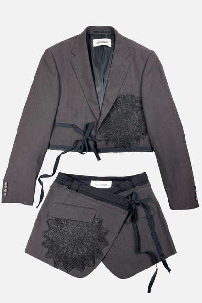 Crochet Appliqué Blazer