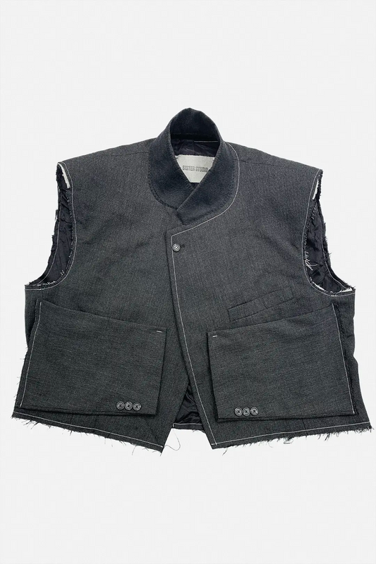 Sleeve Panel Wool Vest