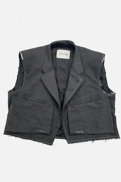 Sleeve Panel Wool Vest