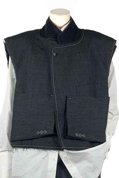 Sleeve Panel Wool Vest
