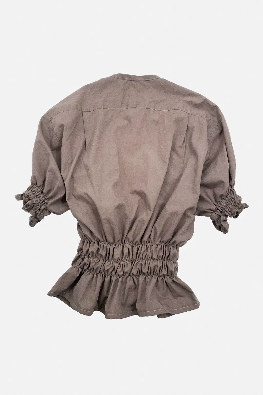Taupe Shirred Top