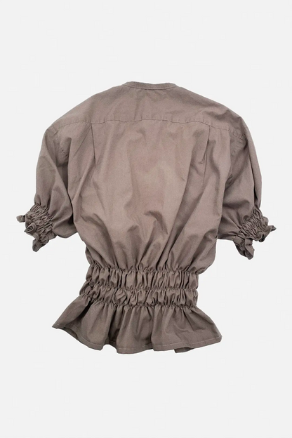 Taupe Shirred Top