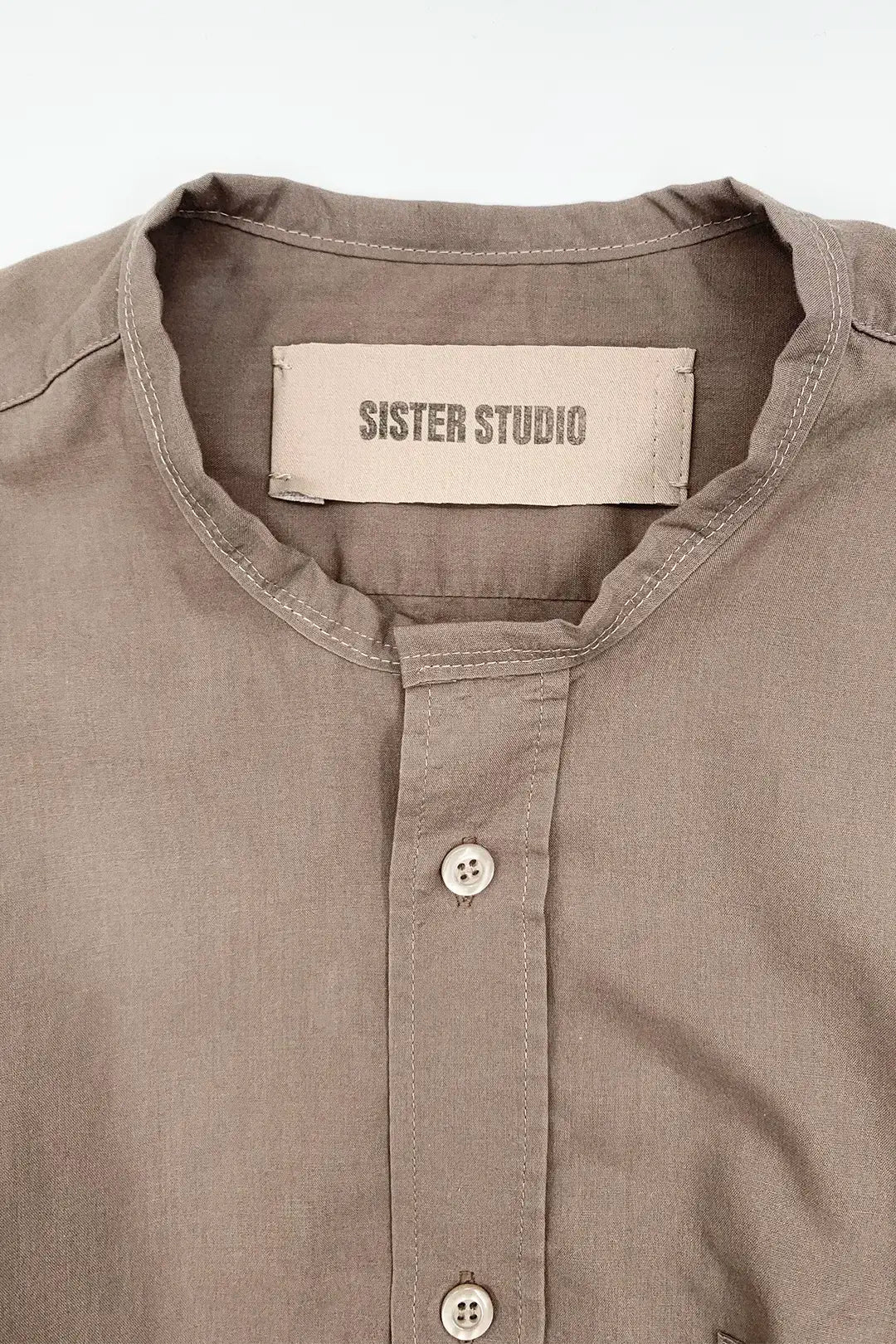 Taupe Shirred Top