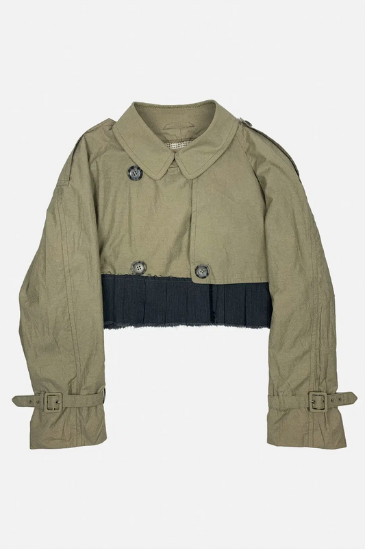 beige trench jacket on a white background