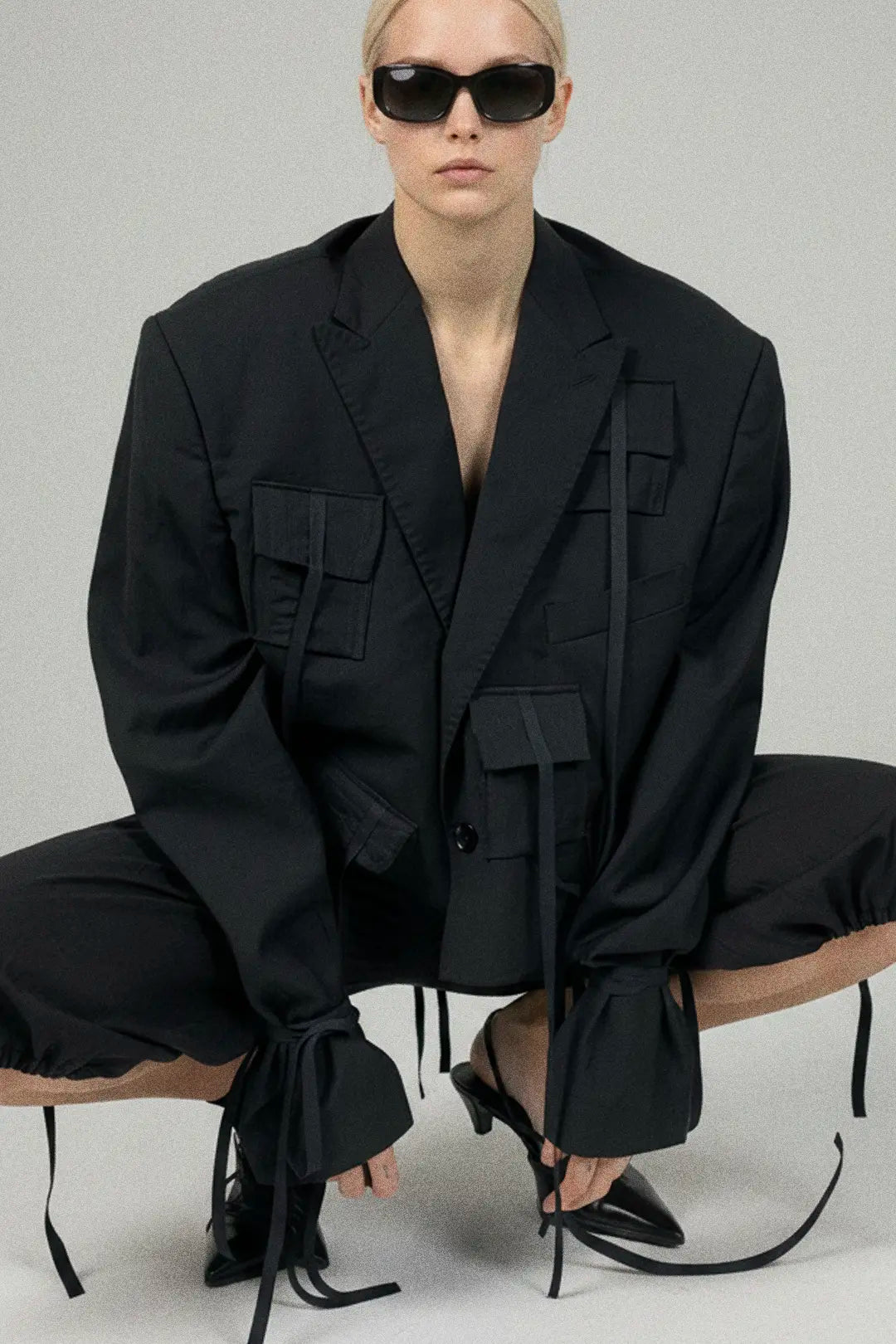 Utility Blazer Jacket | Noir